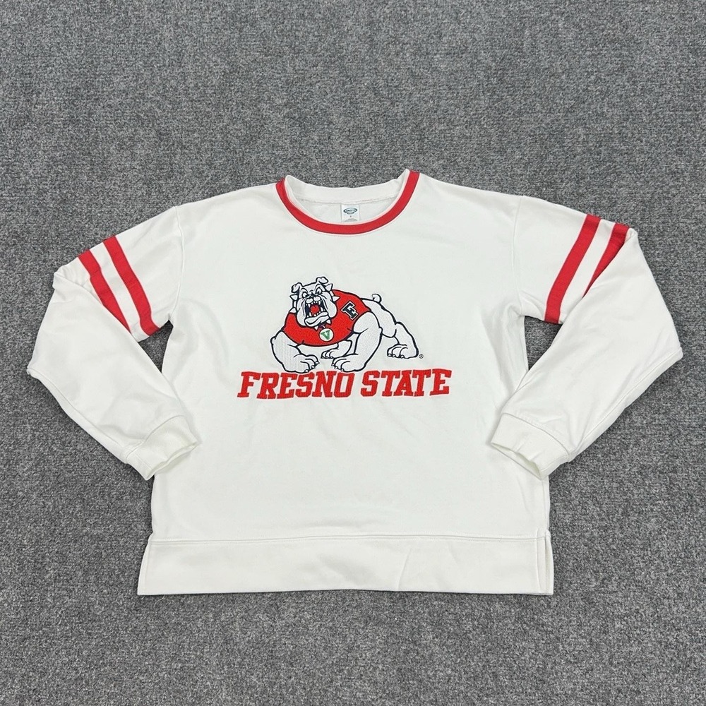 Fresno State Bulldogs Sweatshirt Womens Small White NCAA Football Concepts Sport